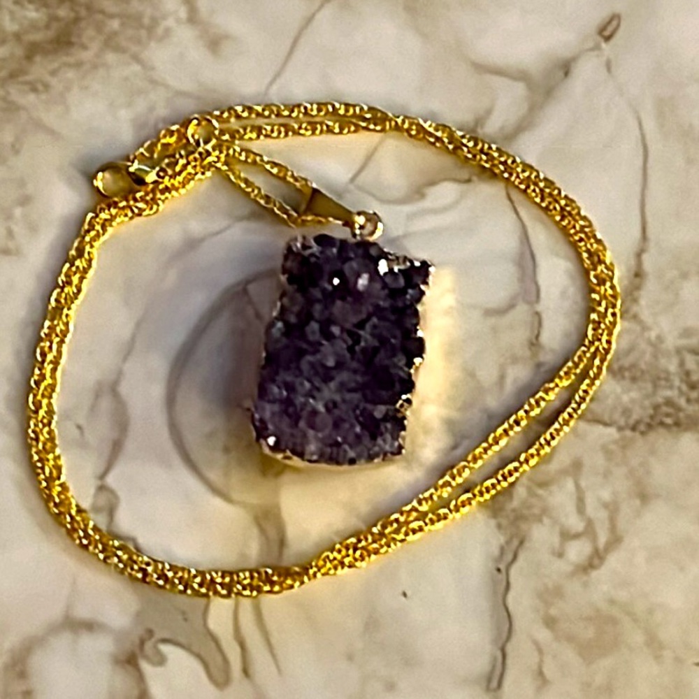 Amethyst Druzy Necklace